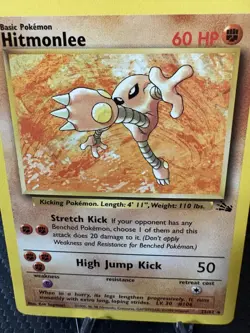 Hitmonlee 22/62 Fossil Set Non Holo Rare 1999 WOTC Vintage Pokemon Card LP+ - Image 2