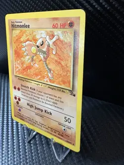 Hitmonlee 22/62 Fossil Set Non Holo Rare 1999 WOTC Vintage Pokemon Card LP+ - Image 3
