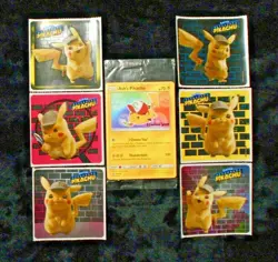 Ash's Pikachu Sealed Movie Promo Card Sm108 Detective Pikachu 6 Stickers Pokemon - Image 1
