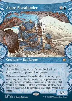 1 x Azure Beastbinder - Showcase - Bloomburrow - Light Play - MTG - Image 1