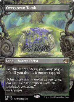 Overgrown Tomb Borderless 350 Lorwyn Eclipsed Magic the Gathering - Image 1