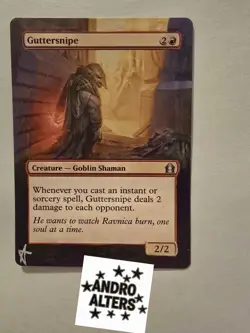 Guttersnipe Goblin Red Storm Altered Art Hand Painted MTG Magic the Gathering - Image 1