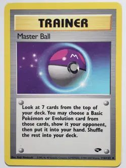 Master Ball 116/132 LP - Gym Challenge Pokemon Card - Keiji Kinebuchi Art - Image 1