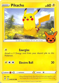 Pikachu 049/203 Trick or Trade BOOster Pokemon - Image 1