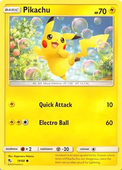 Pikachu 19/68 Hidden Fates Pokemon - Image 1