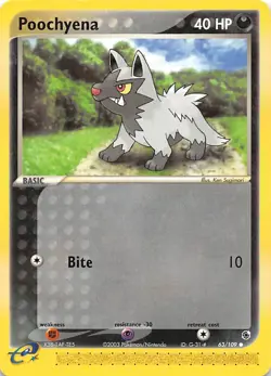 Poochyena 63/109 Ruby and Sapphire Pokemon - Image 1