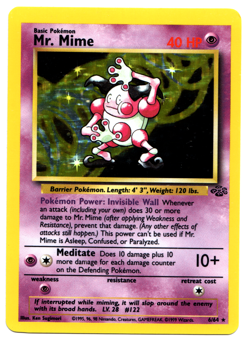 Pokemon TCG Mr. Mime Jungle 6/64 Holo Unlimited Holo Rare Near Mint! NM - Image 1