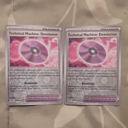 Pokemon Technical Machine Devolution Reverse Holo Tool Lot (2x) PAR 127/182 - Image 1