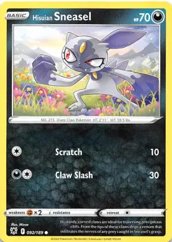 Hisuian Sneasel 092/189 SWSH10: Astral Radiance Pokemon - Image 1