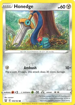 Honedge 105/163 SWSH05: Battle Styles Pokemon - Image 1