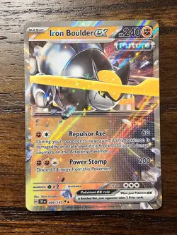 Pokemon S&V Temporal Forces Iron Boulder ex Double Rare 099/162 - Image 1