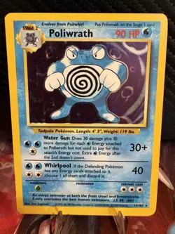 Pokemon Base Set Poliwrath Holo 13/102 WOTC 1999 LP- Vintage Holographic - Image 1