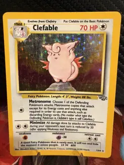 Clefable Holo 1/64 Jungle Unlimited Vintage Pokemon WOTC MP - Image 1