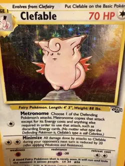 Clefable Holo 1/64 Jungle Unlimited Vintage Pokemon WOTC MP - Image 2