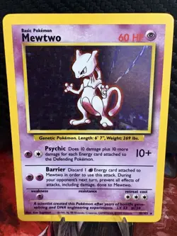 1999 Pokemon Base Set Mewtwo Holo 10/102 WOTC Vintage LP - Image 1