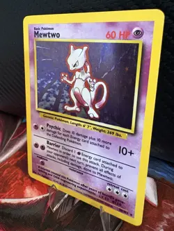 1999 Pokemon Base Set Mewtwo Holo 10/102 WOTC Vintage LP - Image 3