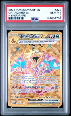 2023 POKEMON OBF EN-OBSIDIAN FLAMES HYPER RARE #228 CHARIZARD EX PSA 10 - Image 1