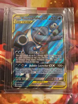 2019 Pokemon Blastoise and Piplup GX Full Art Sun & Moon Cosmic Eclipse 214/236 - Image 3