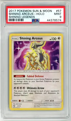POKEMON SHINING LEGENDS SHINING ARCEUS #57 HOLO FOIL PSA 9 MINT #44378574 - Image 1