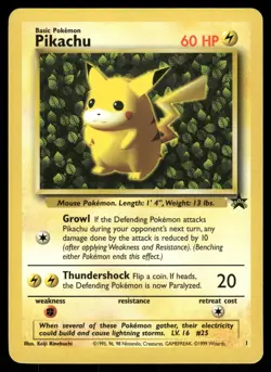 Pikachu 1 Promo Wizards Black Star Promos Pokemon Lightly Played - Image 1