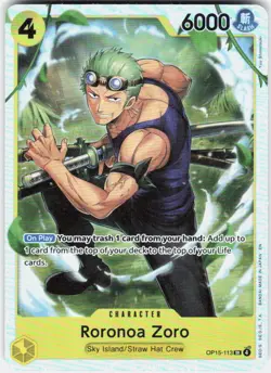 Roronoa Zoro Foil OP15-113 Adventure on Kami's Island One Piece - Image 1
