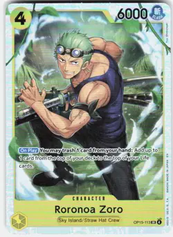 Roronoa Zoro Foil OP15-113 Adventure on Kami's Island One Piece - Image 1