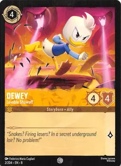 Dewey Lovable Showoff Foil 2/204 Reign of Jafar Disney Lorcana - Image 1