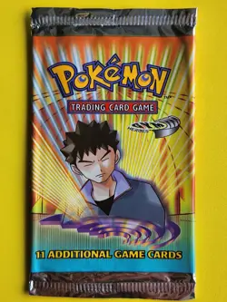 OPEN Gym Heroes Brock Booster Pack Vintage Unlimited EMPTY WOTC Pokemon NO CARDS - Image 1