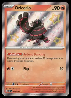 Pokemon Cards Oricorio 113/091 Paldean Fates Shiny Rare NM - Image 1