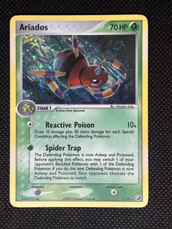 Pokemon Ariados Holo Rare 2/115 EX Unseen Forces 2005 Stage 1 HP 70 Card - Image 1