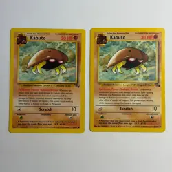 Pokemon TCG Kabuto Fossil #50/62 2-Card Lot WOTC Vintage 1999 - Image 1