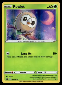 EX-NM SWSH: Sword & Shield Promo Cards Rowlet Promo SWSH220 Pokemon TCG - Image 1