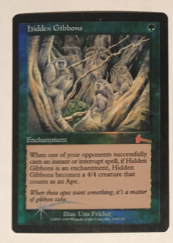 1X HIDDEN GIBBONS FOIL / MP / URZA'S LEGACY / REAL PICS / WRONGWAY052 - Image 1