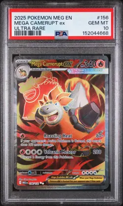 2025 POKEMON MEG EN-MEGA EVOLUTION ULTRA RARE #156 MEGA CAMERUPT EX PSA 10 - Image 1