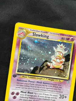 Pokemon Neo Genesis 14/111 Slowking HOLO 1st edition DOUBLE SWIRL LP/MP - Image 3