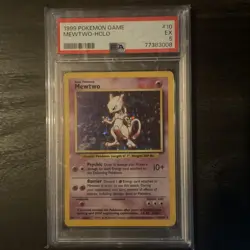 Pokemon TCG Mewtwo Base Set 10/102 Holo Unlimited Holo Rare PSA 5 - Image 1