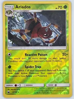 Ariados 6/168 Pokemon - Reverse Holo Sun & Moon Celestial Storm MP - Image 1