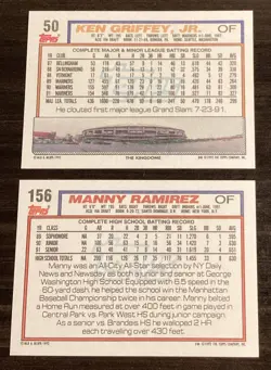 1992 Topps Baseball Complete Set 792 cards, Manny Ramirez RC, Bonds, Griffey Jr. - Image 3