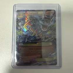 Mega Charizard EX Blue Holo Shiny Rare Mint Condition Pokemon Card - Image 1