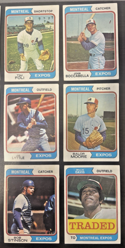 ⚾MONTREAL EXPOS - 1974 Topps - Team Lot 26 Cards - With Insert & Team Checklist - Image 4