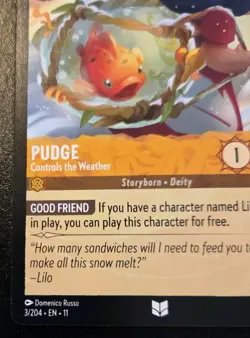 Pudge - Controls The Weather 3/204 Uncommon Winterspell Disney Lorcana TCG - Image 4