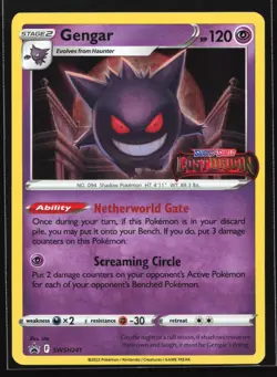 Pokemon Gengar SWSH241 Lost Origin Prerelease Holo Black Star Promo NM - Image 1