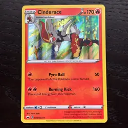 Cinderace 035/202 Pokemon Sword & Shield Base Set Holo Rare Card NM - Image 1