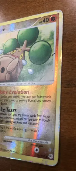 Pokemon TCG Bonsly Card 71/130 Diamond & Pearl Reverse Holo - Image 3