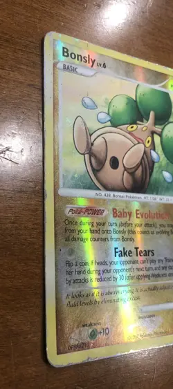Pokemon TCG Bonsly Card 71/130 Diamond & Pearl Reverse Holo - Image 4