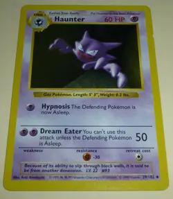 Pokemon Card Haunter Base Set Shadowless 29/102 Wizards of the Coast 1999 LP - Image 1