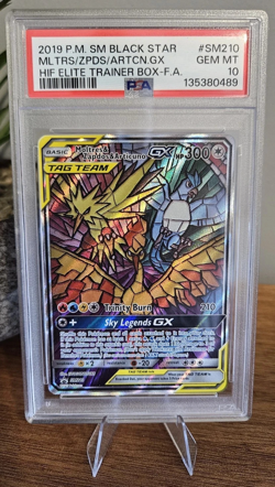 Moltres Zapdos Articuno GX SM210 PSA 10 Hidden Fates ETB Promo Card Pokemon TCG - Image 1