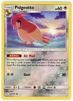 Pokemon TCG Pidgeotto 123/181 Sm-Team Up Reverse Holo - Image 1