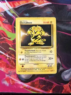 Pokemon TCG Electabuzz 20/102 Non-Holo Rare Card Unlimited Base Set MP - Image 1