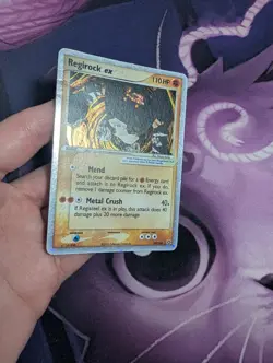 Pokemon TCG Regirock Ex 99/106 Holo Rare Ex Emerald DAMAGED Creased see photos - Image 3